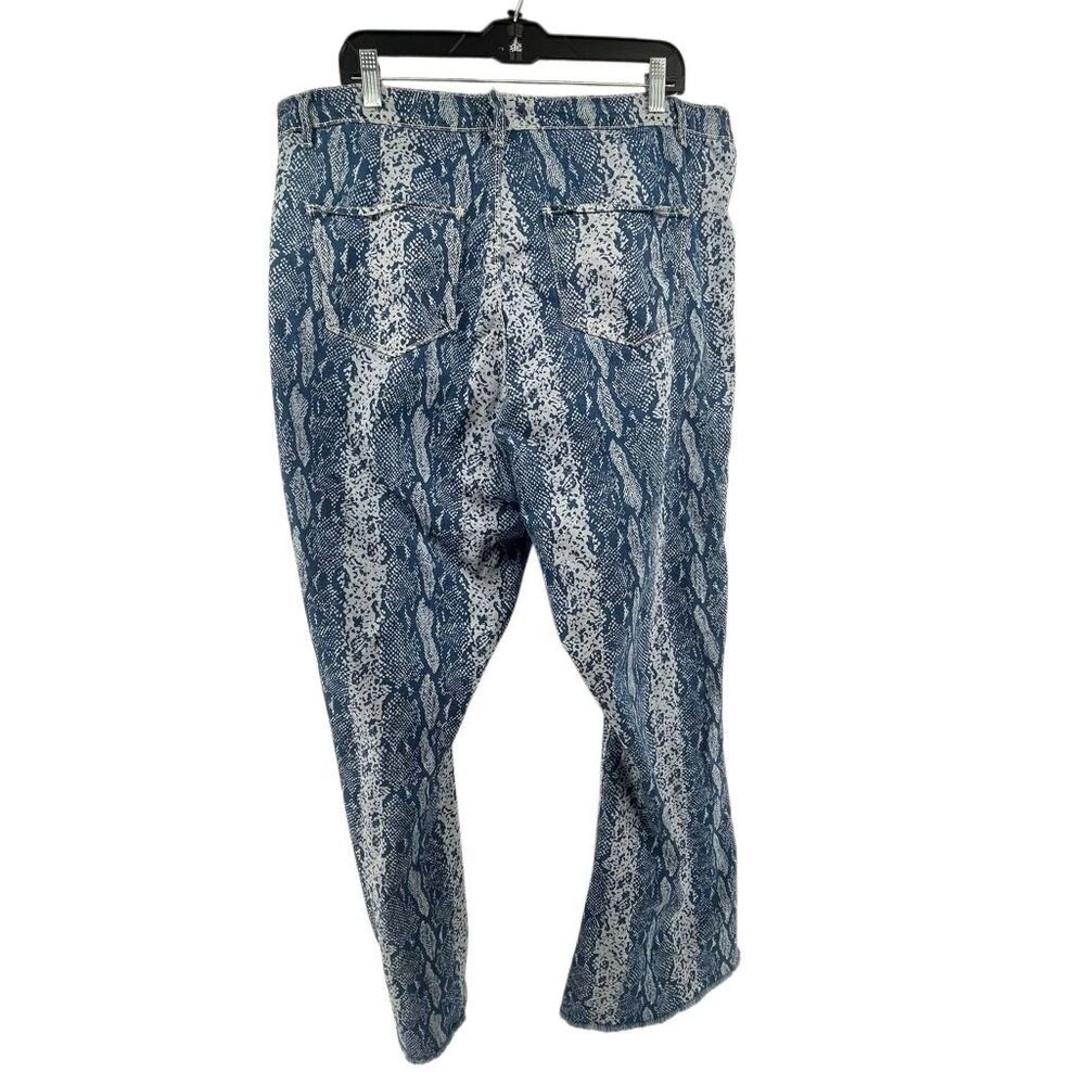 Fashion Nova Valentina High Rise Snake Print Flare Jeans Blue Wash Size 20 - Picture 10 of 16